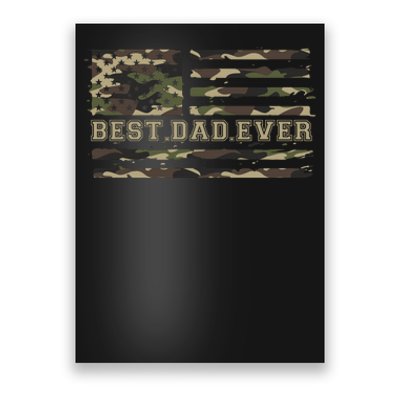 American Military Camouflage Flag Funny Gift Best Dad Ever Poster