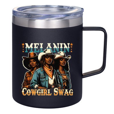 African Melanin Cowgirl Swag Black History Melanin Cowgirls 12oz Stainless Steel Coffee Mug