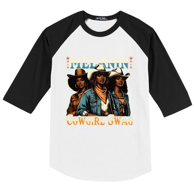 African Melanin Cowgirl Swag Black History Melanin Cowgirls Baseball Sleeve Shirt