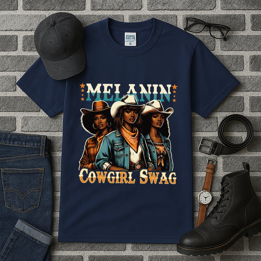 African Melanin Cowgirl Swag Black History Melanin Cowgirls Tall T-Shirt