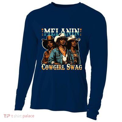 African Melanin Cowgirl Swag Black History Melanin Cowgirls Cooling Performance Long Sleeve Crew