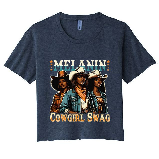 African Melanin Cowgirl Swag Black History Melanin Cowgirls Crop Top
