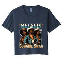 African Melanin Cowgirl Swag Black History Melanin Cowgirls Women's Crop Top Tee