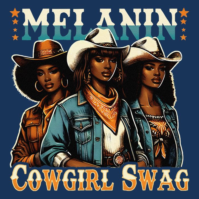 African Melanin Cowgirl Swag Black History Melanin Cowgirls Women's Crop Top Tee