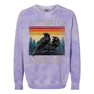 Attempted Murder Crows & Edgar Allen Poe Colorblast Crewneck Sweatshirt