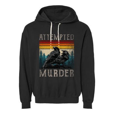 Attempted Murder Crows & Edgar Allen Poe Garment-Dyed Fleece Hoodie