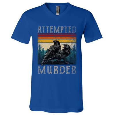 Attempted Murder Crows & Edgar Allen Poe V-Neck T-Shirt