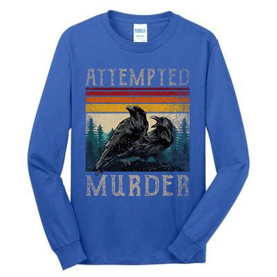 Attempted Murder Crows & Edgar Allen Poe Tall Long Sleeve T-Shirt