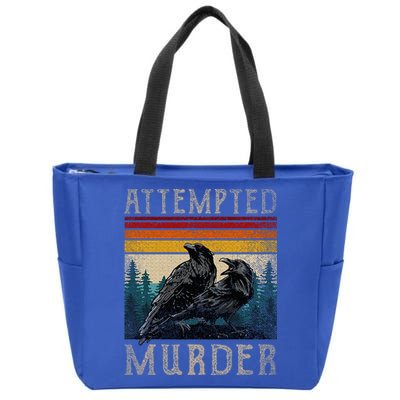Attempted Murder Crows & Poe Zip Tote Bag