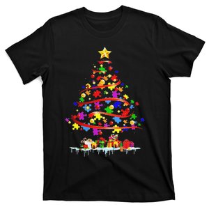 Autism Merry Christmas Autism Awareness Puzzel Xmas Pajama Funny T-Shirt