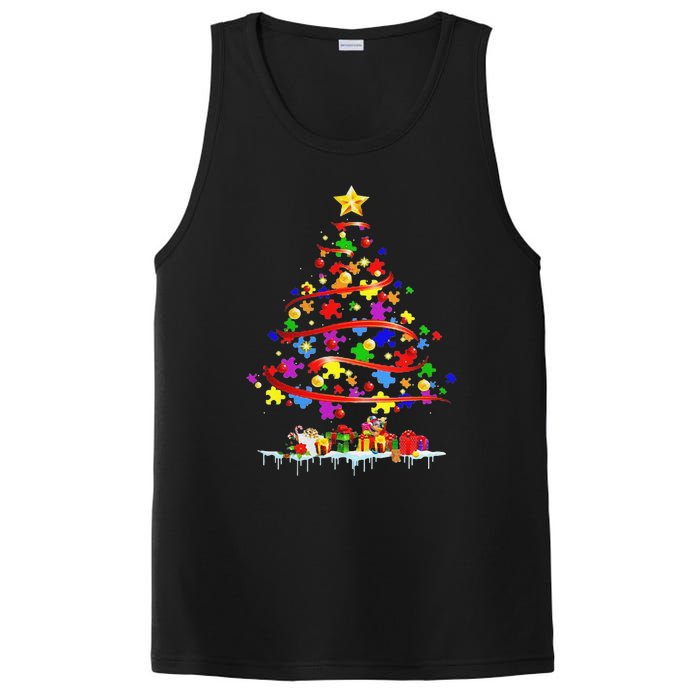 Autism Merry Christmas Autism Awareness Puzzel Xmas Pajama Funny PosiCharge Competitor Tank