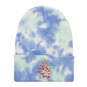 Autism Merry Christmas Autism Awareness Puzzel Xmas Pajama Funny Tie Dye 12in Knit Beanie