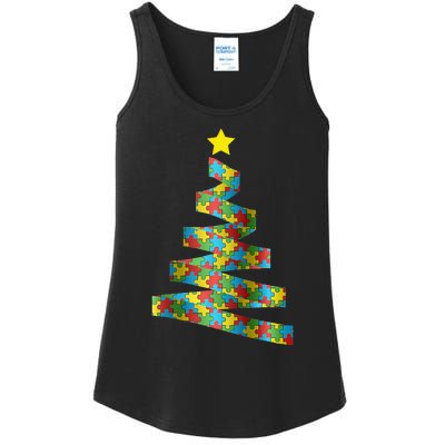 Autism Merry Christmas Autism Awareness Puzzel Xmas Pajama Ladies Essential Tank