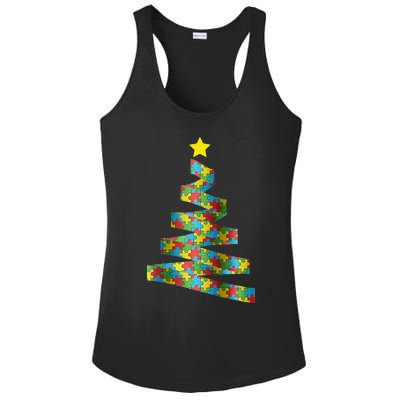 Autism Merry Christmas Autism Awareness Puzzel Xmas Pajama Ladies PosiCharge Competitor Racerback Tank