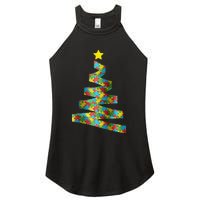 Autism Merry Christmas Autism Awareness Puzzel Xmas Pajama Women's Perfect Tri Rocker Tank