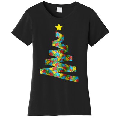 Autism Merry Christmas Autism Awareness Puzzel Xmas Pajama Women's T-Shirt