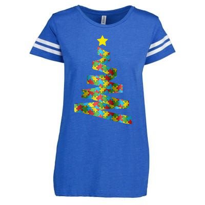 Autism Merry Christmas Autism Awareness Puzzel Xmas Pajama Enza Ladies Jersey Football T-Shirt