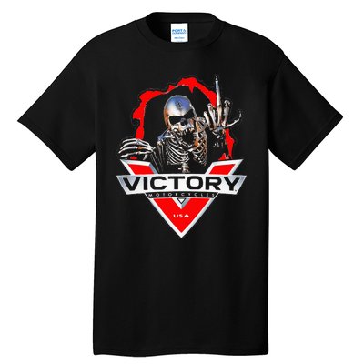 American Motor Cycles Victory USA Skeleton Funny Graphic Tall T-Shirt