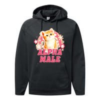 Alpha Male Cat Kitten Funny For Men Women Performance Fleece Hoodie