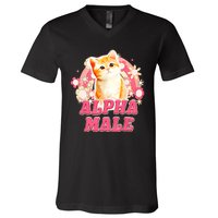 Alpha Male Cat Kitten Funny For Men Women V-Neck T-Shirt