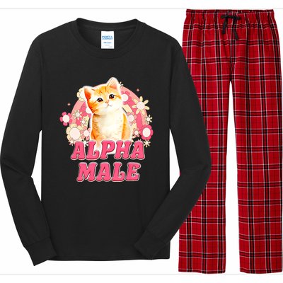 Alpha Male Cat Kitten Funny For Men Women Long Sleeve Pajama Set