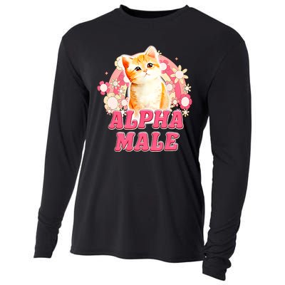 Alpha Male Cat Kitten Funny For Men Women Cooling Performance Long Sleeve Crew