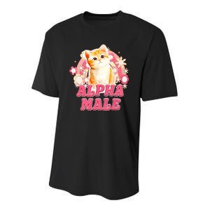 Alpha Male Cat Kitten Funny For Men Women Youth Performance Sprint T-Shirt