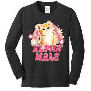 Alpha Male Cat Kitten Funny For Men Women Kids Long Sleeve Shirt