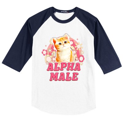 Alpha Male Cat Kitten Funny For Men Women Baseball Sleeve Shirt