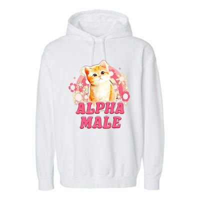 Alpha Male Cat Kitten Funny For Men Women Garment-Dyed Fleece Hoodie