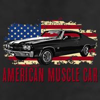 American Muscle Car 7 Panel Mesh Trucker Snapback Hat