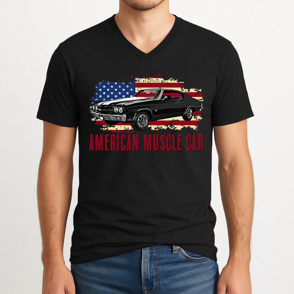 American Muscle Car V-Neck T-Shirt