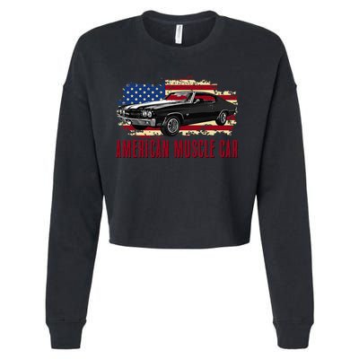 American Muscle Car Cropped Pullover Crew