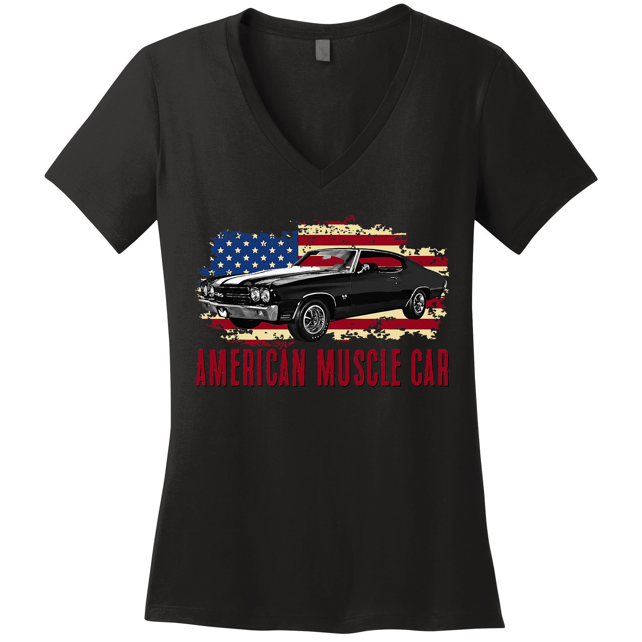 American Muscle Car Women's V-Neck T-Shirt