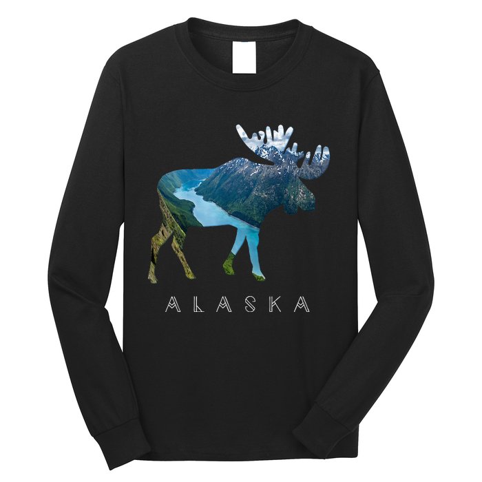 Alaska Moose Chugach National Forest State Park Souvenir Long Sleeve Shirt