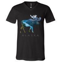 Alaska Moose Chugach National Forest State Park Souvenir V-Neck T-Shirt