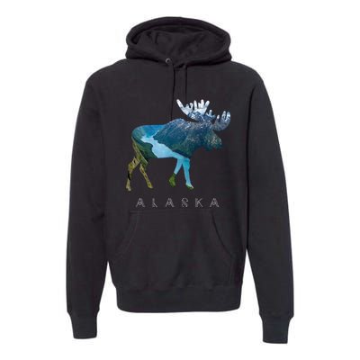 Alaska Moose Chugach National Forest State Park Souvenir Premium Hoodie