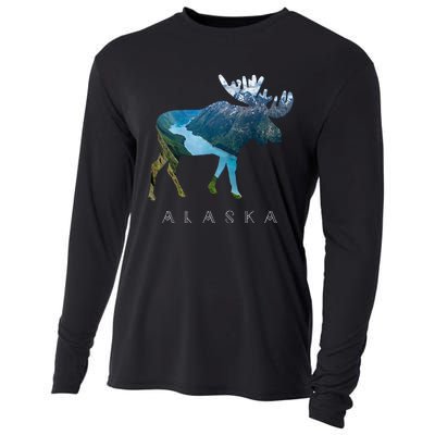 Alaska Moose Chugach National Forest State Park Souvenir Cooling Performance Long Sleeve Crew