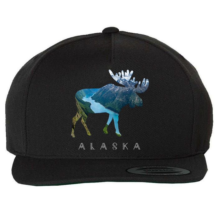 Alaska Moose Chugach National Forest State Park Souvenir Wool Snapback Cap