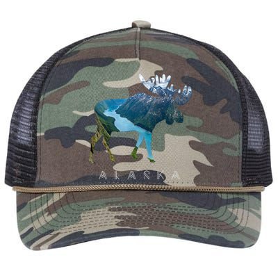 Alaska Moose Chugach National Forest State Park Souvenir Retro Rope Trucker Hat Cap