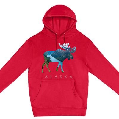 Alaska Moose Chugach National Forest State Park Souvenir Premium Pullover Hoodie