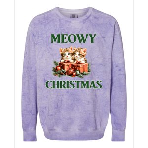 Adorable Meowy Christmas Xmas Holiday Kitty Kittens Gift Colorblast Crewneck Sweatshirt