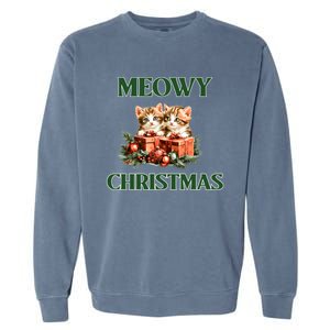 Adorable Meowy Christmas Xmas Holiday Kitty Kittens Gift Garment-Dyed Sweatshirt