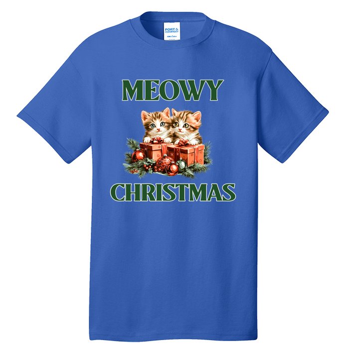 Adorable Meowy Christmas Xmas Holiday Kitty Kittens Gift Tall T-Shirt