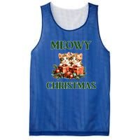 Adorable Meowy Christmas Xmas Holiday Kitty Kittens Gift Mesh Reversible Basketball Jersey Tank