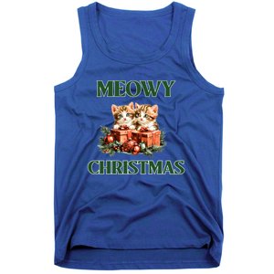 Adorable Meowy Christmas Xmas Holiday Kitty Kittens Gift Tank Top