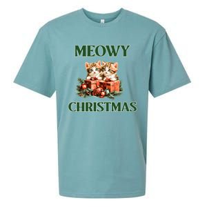 Adorable Meowy Christmas Xmas Holiday Kitty Kittens Gift Sueded Cloud Jersey T-Shirt