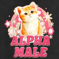 Alpha Male Cat Kitten Funny 7 Panel Mesh Trucker Snapback Hat