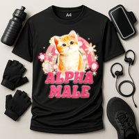 Alpha Male Cat Kitten Funny Cooling Performance Crew T-Shirt