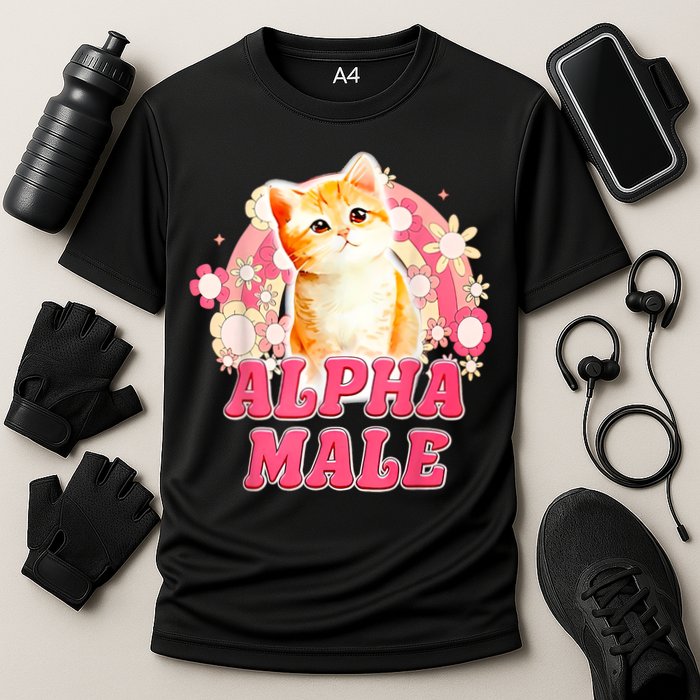 Alpha Male Cat Kitten Funny Cooling Performance Crew T-Shirt